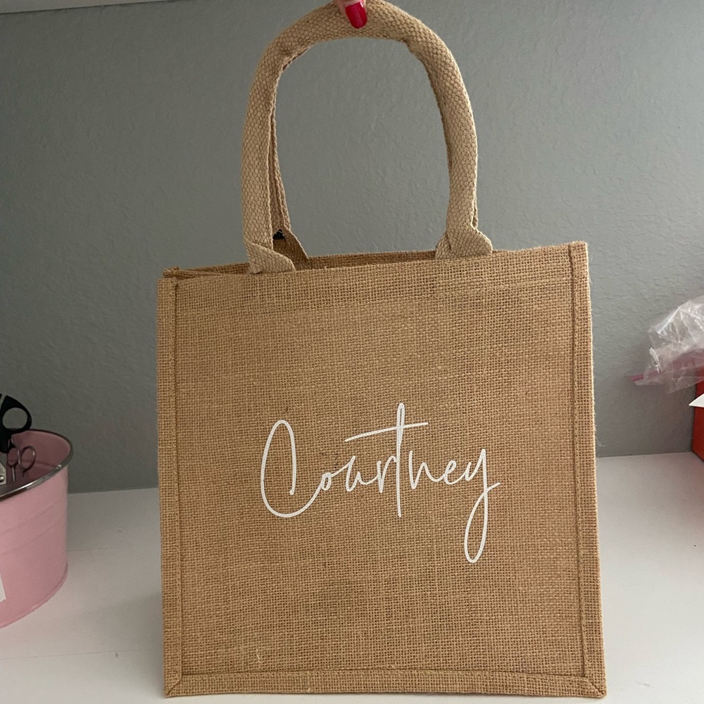 Courtney Burlap Bag Bridal Gift Bag